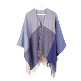 Poncho Damen Chatter Fransen