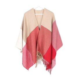 Poncho Damen Chatter Fransen