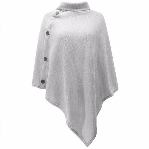 poncho femme col roule blanc s 4