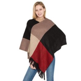 Winterponcho aus Wolle für Damen