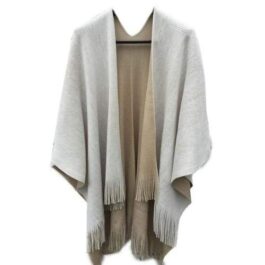 Einfarbiger Wollponcho für Damen