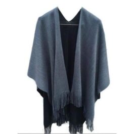 Einfarbiger Wollponcho für Damen