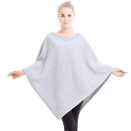 Damen-Poncho aus kariertem Fleece