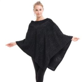 Damen-Poncho aus kariertem Fleece