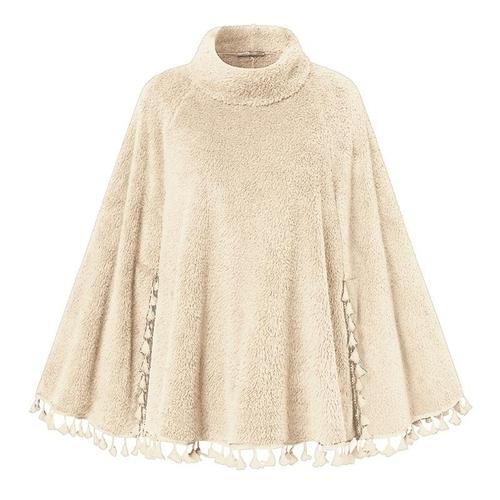 poncho femme polaire dhiver beige 4xl 5
