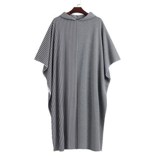 poncho homme extra long bicolore gris 5xl 2