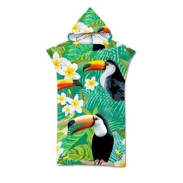 Surf-Poncho mit tropischen Blumen