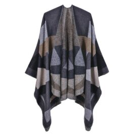 Karierter Poncho für Damen