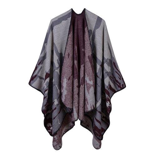 poncho femme camouflage rouge vin 427