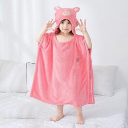 Schweinchen-Badeponcho für Kinder