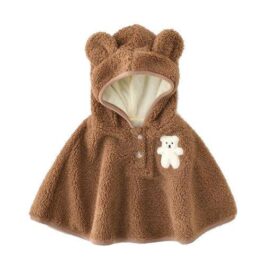 Baby-Poncho mit Teddybär-Kapuze