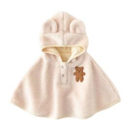Baby-Poncho mit Teddybär-Kapuze